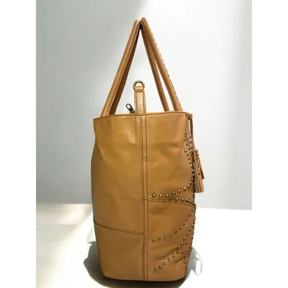 Isabella Fiore Leather Studded Tote Bag